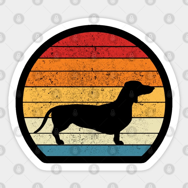 Dachshund Vintage Dog Retro 70's and 80's Funny Sticker by HammerSonic